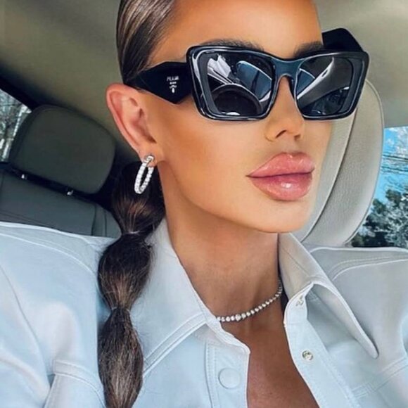 💯 NEW PRADA PR08YS 1AB5S0 BLACK/GREY SUNGLASSES - Picture 6 of 13